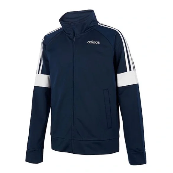 Boys Adidas Navy Blue Tricot Event Full-Zip Jacket, Sz. XL (18/20) - Picture 1 of 4